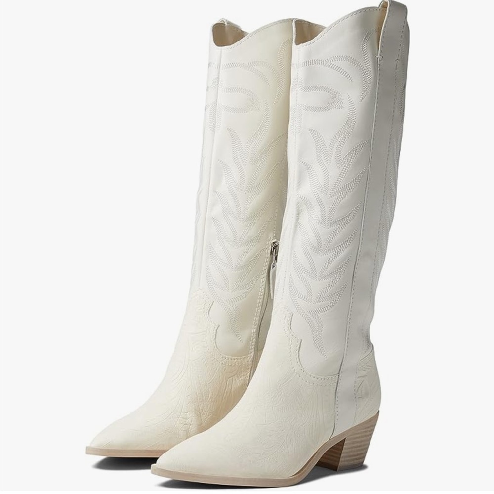 Dolce Vita Solei white cowboy boots
